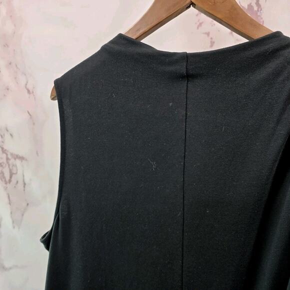 J Jill Dress Womens XL Black Sleeveless Tank Midi Maxi Luxe Tencel Mock Neck - Picture 6 of 10